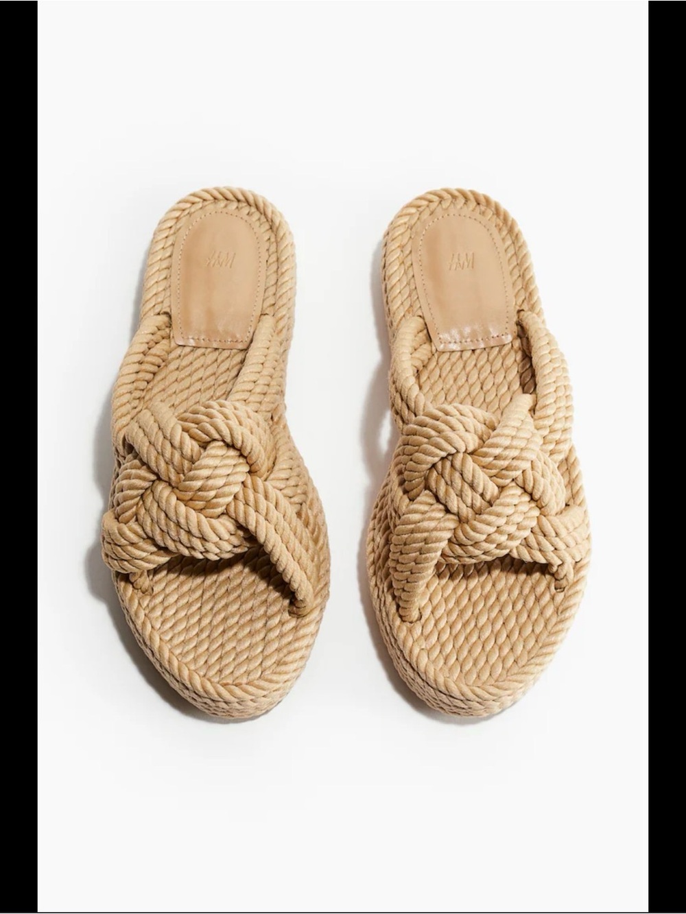 H&M Knotted Rope Slide Sandals - Tan